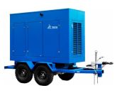 ТСС ЭД-320-Т400-2РПМ17 в погодозащитном кожухе на прицепе с АВР